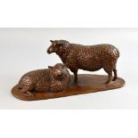 William Newton Bronze figure group of two sheep signed Newton 97, 5/9, 40cm long .