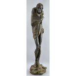 Spelter figure of Mephistopheles after J. Gautier, and marked 'BOY. Ft', 86cm high,. Very worn and