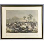 Set of nine 19th century coloured prints depicting scenes from the Italian war of Independence, from