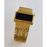 Rotary 1970's digital watch with red dial, in gold plated case number 348 and two other Rotary