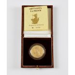 Royal mint issue,1987 Britannia 1oz proof coin, one oz. 22 carat, in presentation box .