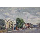 David Ghilchick (1892-1974), 'Wimbledon Village', street scene, signed, oil on canvas, 50cm x
