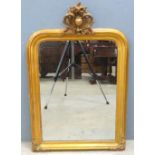 19th century gilt gesso wall mirror 96cm x 60cm .