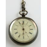 Silver pocket Chronograph by S. Lichtenstein, Manchester, No. 70761, .