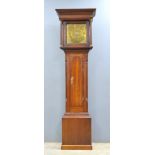 18th Century mahogany 30 hour long case clock by James Bond of Matlock, brass dial with subsidiary