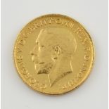 George V gold sovereign 1914, with Melbourne mint mark.
