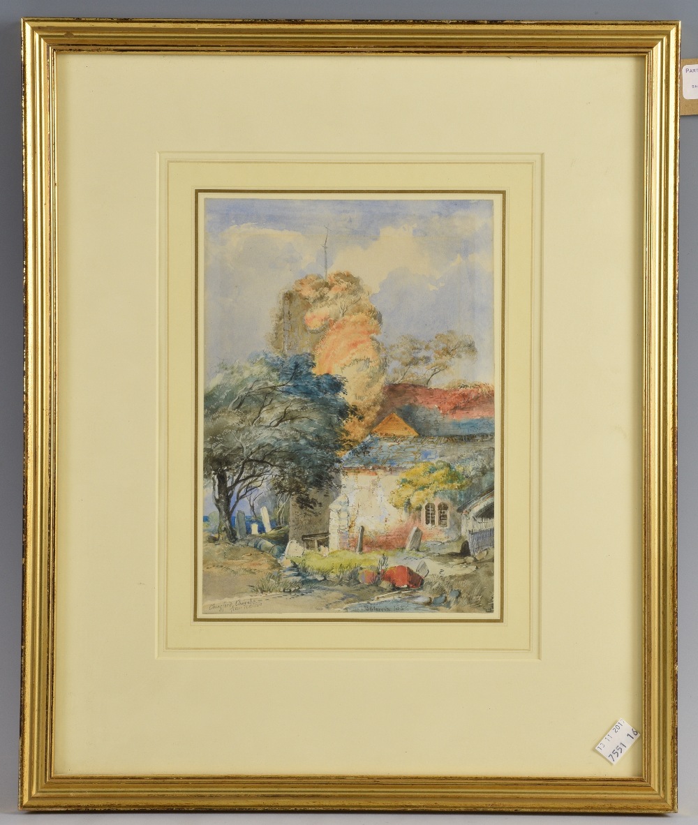 AMENDED DESCRIPTION - J Morris, pair of watercolours Chingford Old Church and Woodland Cottage - Image 2 of 8