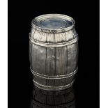 Novelty sterling barrel money box, 7 cms.