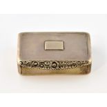 George III silver snuff box with moulded floral and engine turned decoration, by Thomas