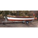 1930's steel hulled 18' traditional open river launch boat Tyke, with later glass fibre sheathing,