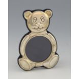 Teddy bear photograph frame with sterling mark, 15 cms high.