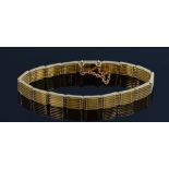 Antique 15ct gold gate bracelet, stamped 15ct with safety chain . Overall in good condition with