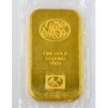 50 grms bar of 24 carat gold marked 999.9.