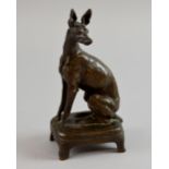 Christophe Fratin (1801-1864) Bronze of a Pharoah Hound seated on a footstool signed Fratin 19cm