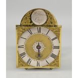 Brass replica lantern clock with makers mark for William Denton of Oxon - Dial diameter 12 cm.