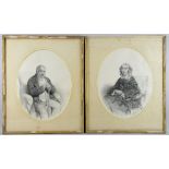 Charles Baugniet (Belgian, 1814-1886), pair of pencil portraits of Daniel Willink (1779-1859) and