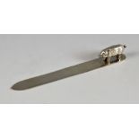 George V silver letter opener with figural pig handle, by Sampson Mordan & Co., London, 1934, 0.7oz,