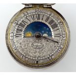 Rare late 17th century pair cased pocket watch by Sam Drossade, London. The hours are indicated by a