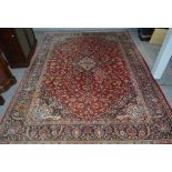 Large blue ground Persian carpet, approx 3m x 2m,.