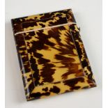 19th century blond tortoiseshell card case, 10 cm x 8 cm PLEASE NOTE: THIS ITEM CONTAINS OR IS