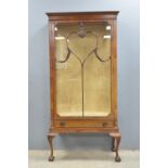 Early 20th century mahogany glazed display cabinet on cabriole legs with ball and claw feet - 169