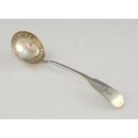 George III Irish fiddle pattern silver sifter spoon by Joshua Buckton, Dublin 1818, 30 grms.