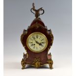 19th century French faux tortoiseshell and ormolu mounted clock, the eight day movement striking