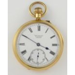 Keyless open face pocket watch by Brockbank and Atkins London, no.11371 hallmarked for Sheffield