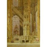 Henry Thomas Schaefer (1854-1915), watercolour, St Lawrence church Nuremberg, Germany, signed bottom