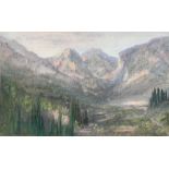 Lady Audrey Miller (British, 20th Century), 'Mountains II', landscape of mountains, pastel, signed