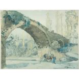 Sir Frank William Brangwyn RA RWS RBA (British/Welsh, 1867-1959). 'Assisi Bridge', lithograph in