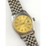 Rolex Gentlemans oyster perpetual Datejust Wristwatch 16014 and numbered 18392537, champagne dial