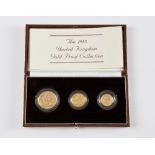 Royal mint issue 1983 United Kingdom gold proof set, including a Two pound coin, Sovereign and