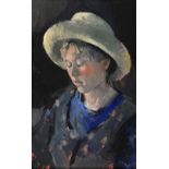 § Sherree Valentine Daines (British, b. 1956), 'The White Hat', signed, mixed media on board, 53cm x