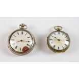 Early Victorian silver pair cased fusee pocket watch, hallmarked London 1838 by Upjohn & sons