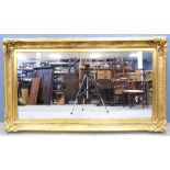 19th century style gilt gesso wall mirror 110cm x 184cm .