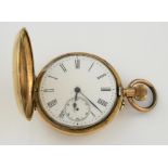 Gentleman's pocket watch, white round dial with Roman numerals and sub dial, mechanical movement,