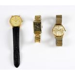 Two Rotary gold watches, one with 12 jewels, mechanical movement, and expanding strap, Rotary