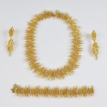 Vendome, 1970's, texture gilt metal necklace, set with paste stones, measuring approximately 47cm,