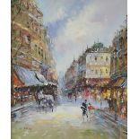 Randall Davey (1887-1964) depicting a Parisian Scene, oil on board 60cm x 51cm .