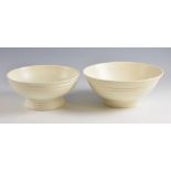 Two Wedgwood ‘Moonstone’ glazed pottery bowls designed by Keith Murray, printed facsimile