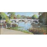 Paul Banning RI, RSMA, (Trinidadian/British, b.1934), Richmond Bridge, signed, oil on board, framed,