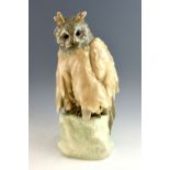 Amphora Pottery, large glazed owl, Czecho-Slovakia, blue stamp interior base, 53.5cm high.