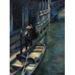 J. Baron, 20th century, Venetian canal scene, signed, oil on board, 59.5cm x 44cm,.