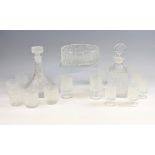 Whitefriars Glacier 1970s collection of glass to include Ships decanter and stopper, whiskey