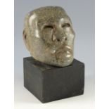 Raymond John (Jack) Coutu, b.1924, Head, Purbeck Marble 1950. 18cm on oak plinth..