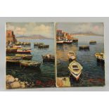 Patrizio Mela, 20th century, pair of Mediterranean harbour scenes, signed, oils on canvases,