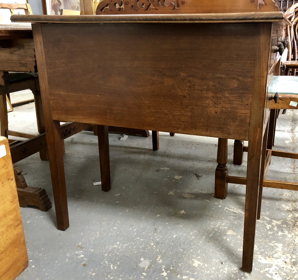 Cotswold School walnut kneehole desk, attributed to Peter Waals, six drawers, with octagonal - Image 2 of 5
