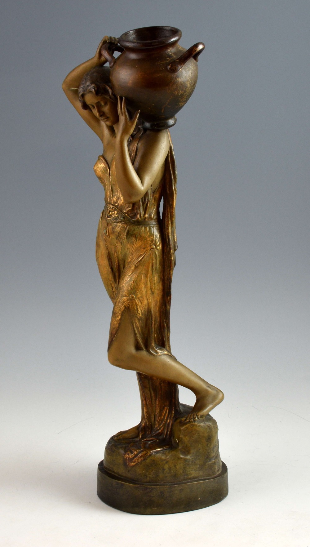 Ferdinand Grohs for Goldscheider, (attributed) blond terracotta The water carrier, patinated blond - Image 2 of 5