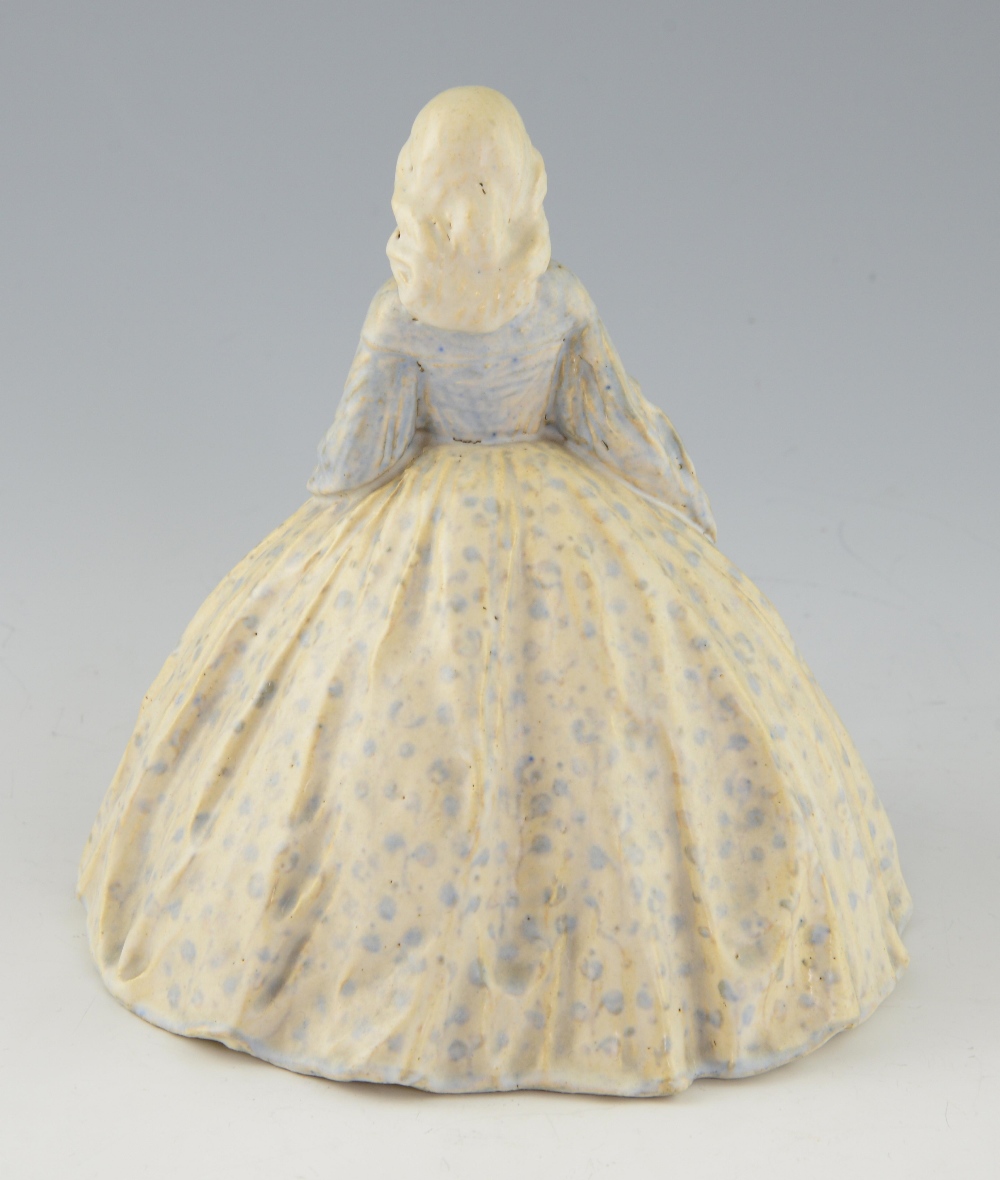 Doulton a rare figure modelled by Mark V Marshall, 1843-1913, a lady with full skirt, holding - Image 2 of 4